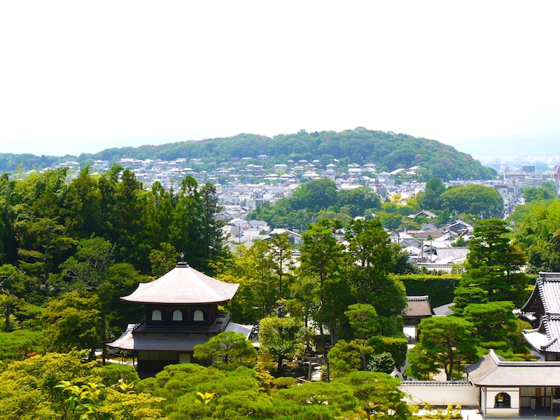 由銀閣寺望向京都東山的景觀